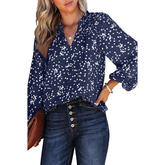 Romantic Print Crepe Chiffon Blouse, several colors