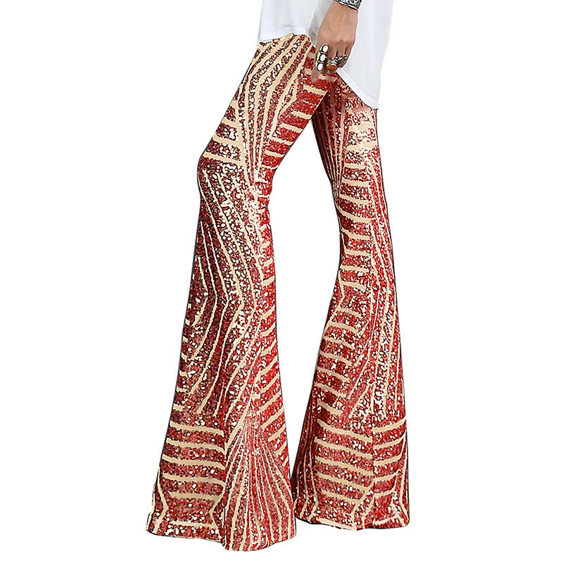 Geometric Sequin High Waist Casual Pants, several colors