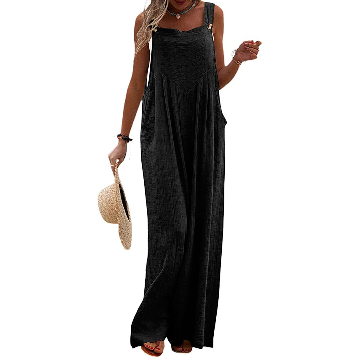 Casual Summer Cotton Hemp Romper, several colors