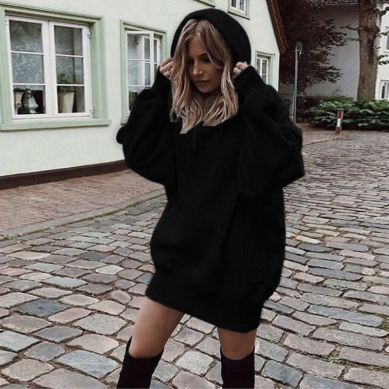 Oversized Solid Color Hoodie