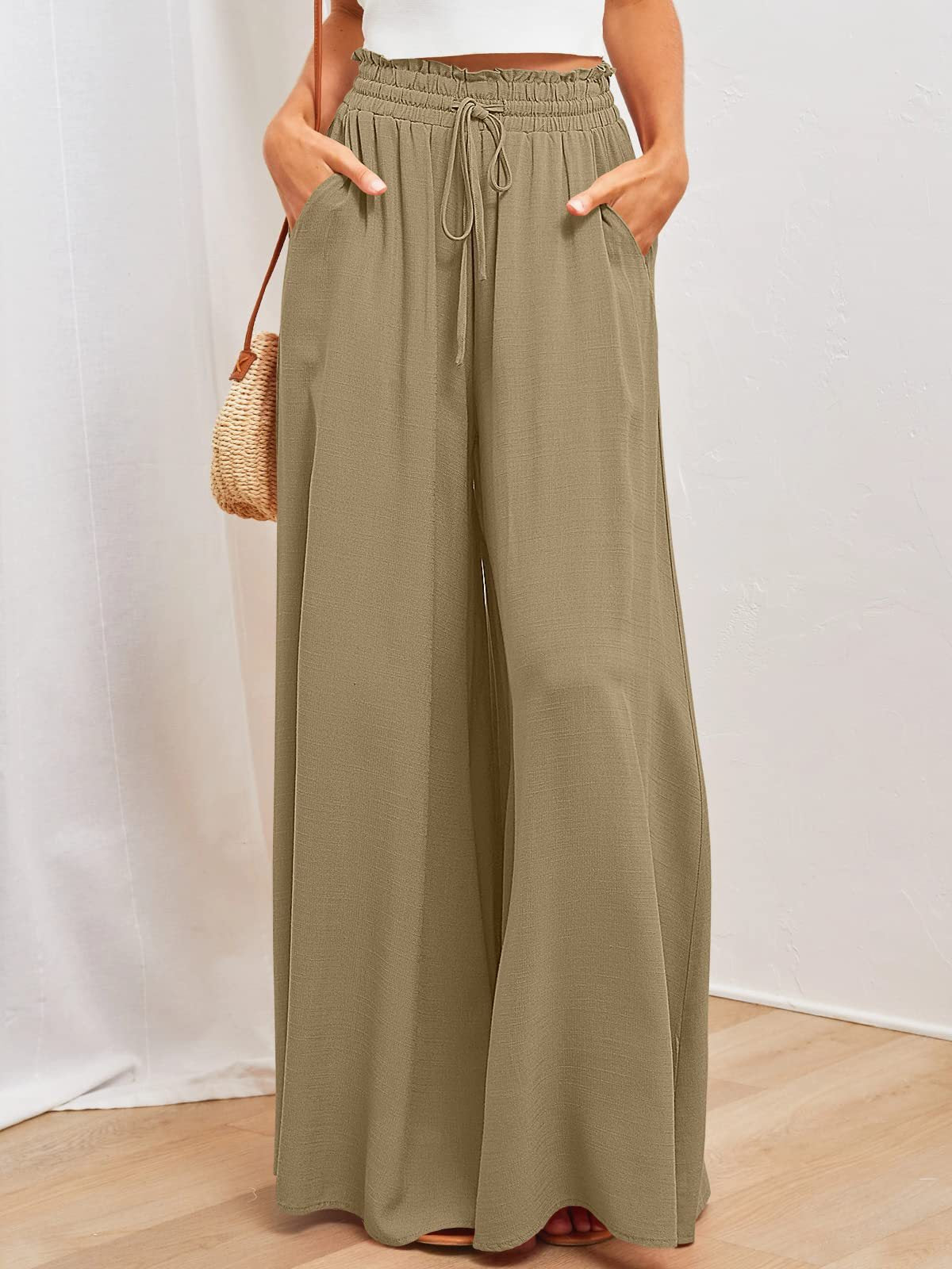 Cotton Drawstring Loose Fit Pants, several colors