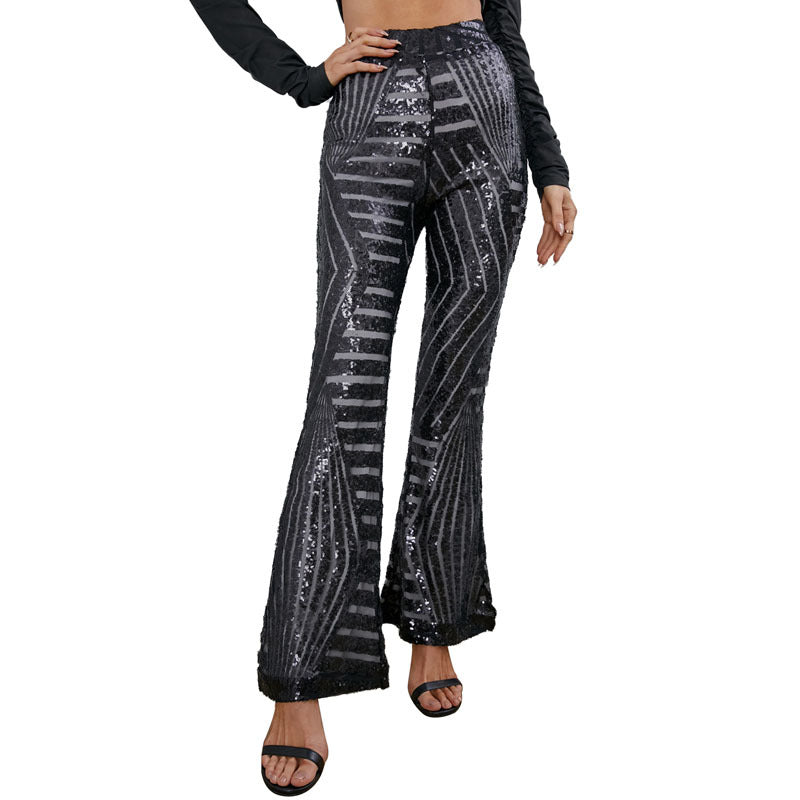 Geometric Sequin High Waist Casual Pants, several colors