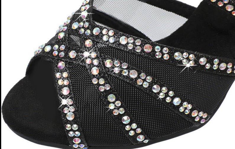 Rhinestone Latin Dance Shoes/High Heels, black, gold, or sliver