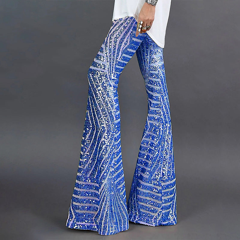 Geometric Sequin High Waist Casual Pants, several colors