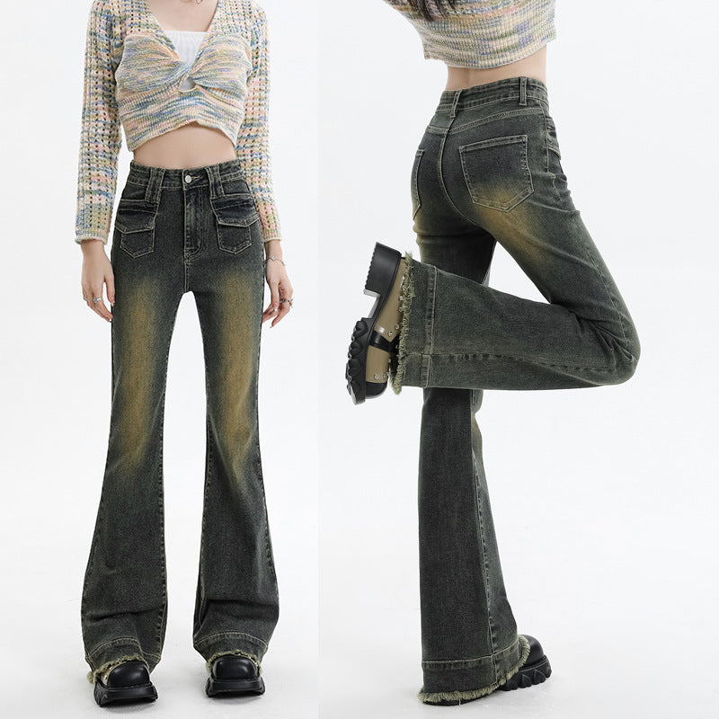 Retro Stretch Bell Bottom Jeans