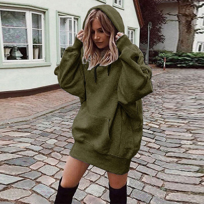 Oversized Solid Color Hoodie