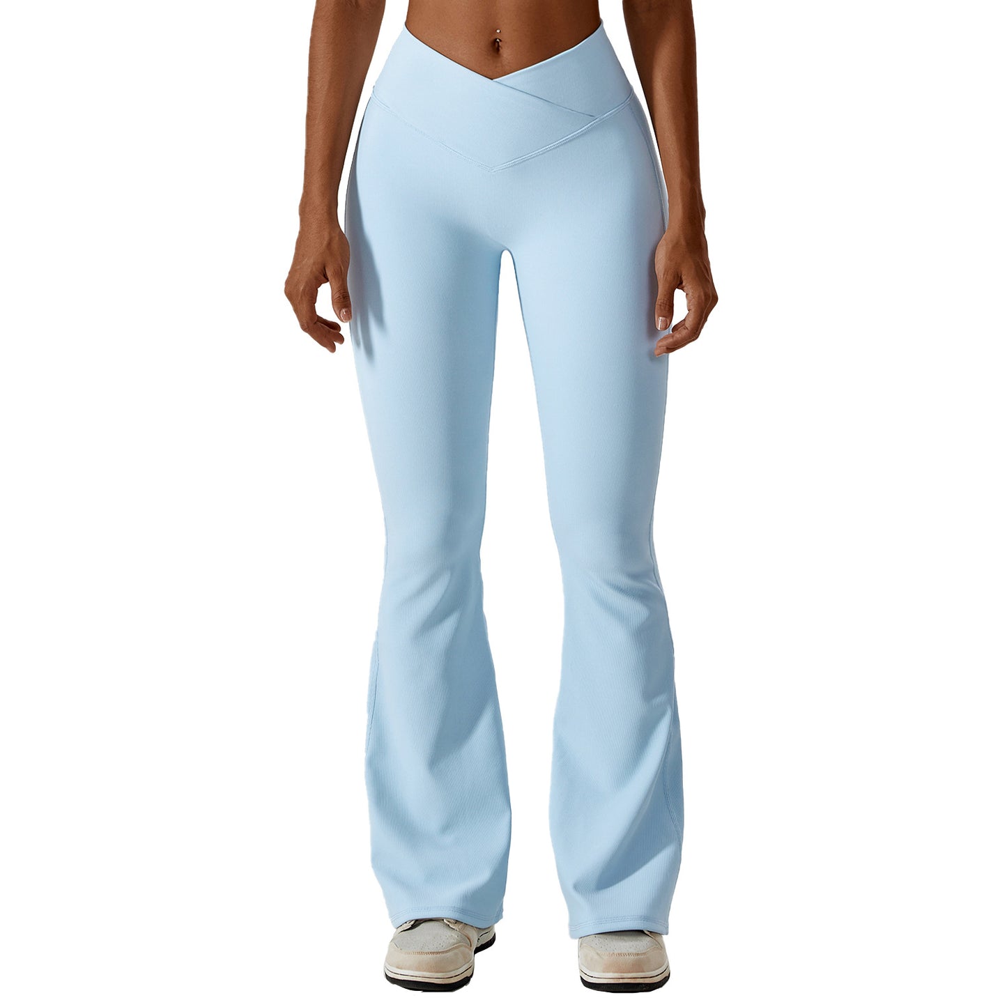 Cross High Waist Fitness Flare Pants, several colors