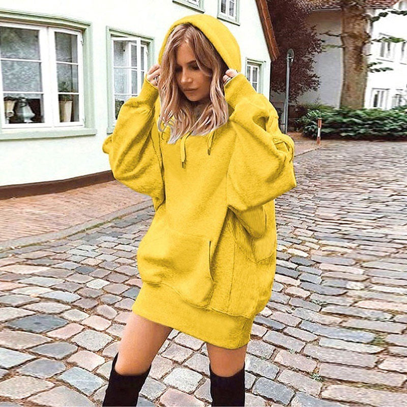 Oversized Solid Color Hoodie