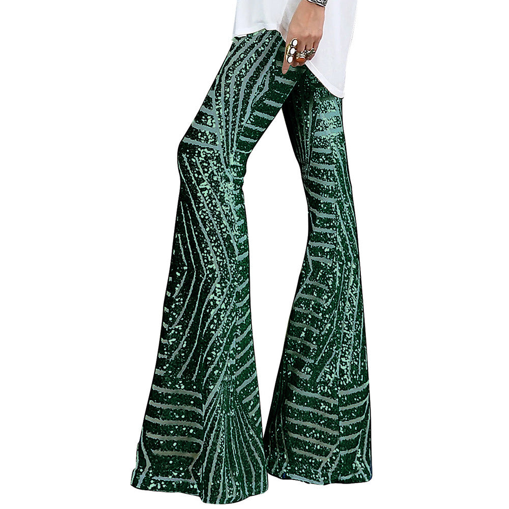 Geometric Sequin High Waist Casual Pants, several colors