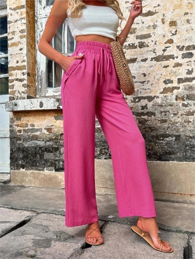 Elastic High-waisted Casual Pants, several colors