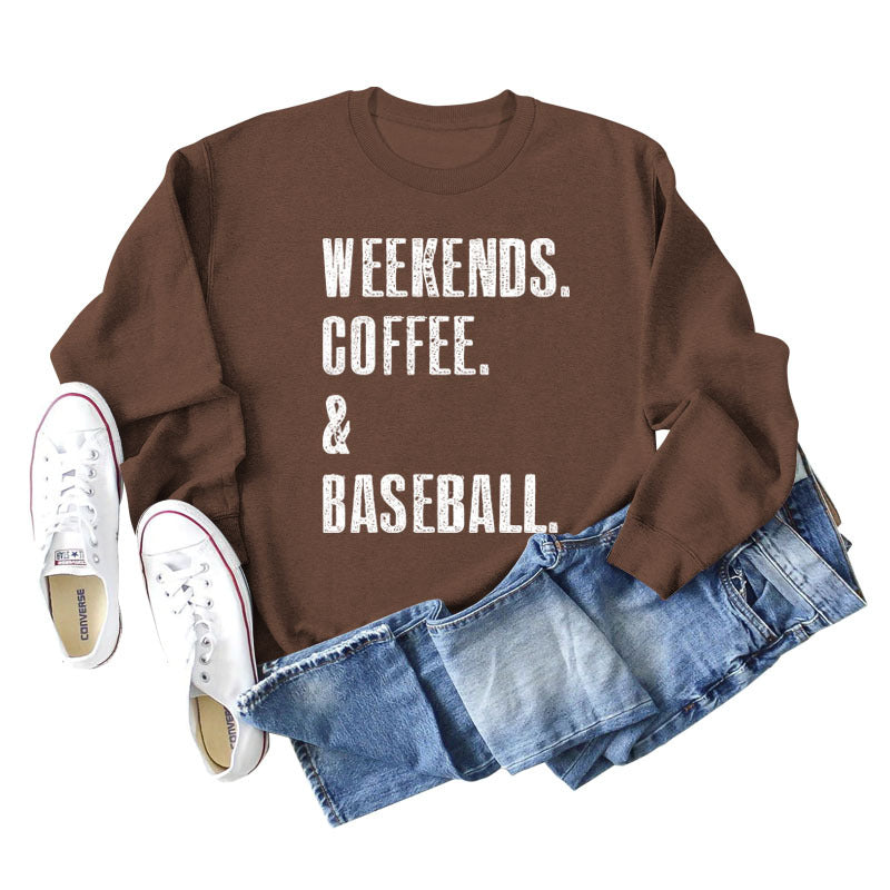 WEEKENDS COFFEE BASEBALL Long-sleeved Shirt