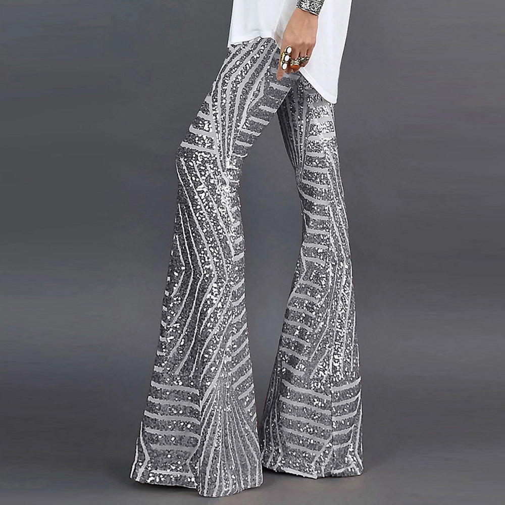 Geometric Sequin High Waist Casual Pants, several colors