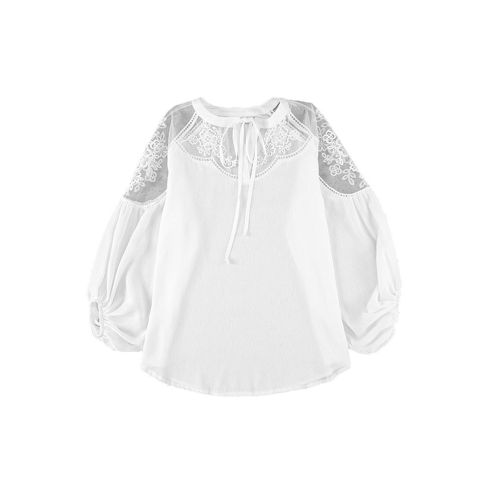 V-neck Lace Chiffon Blouse, several colors