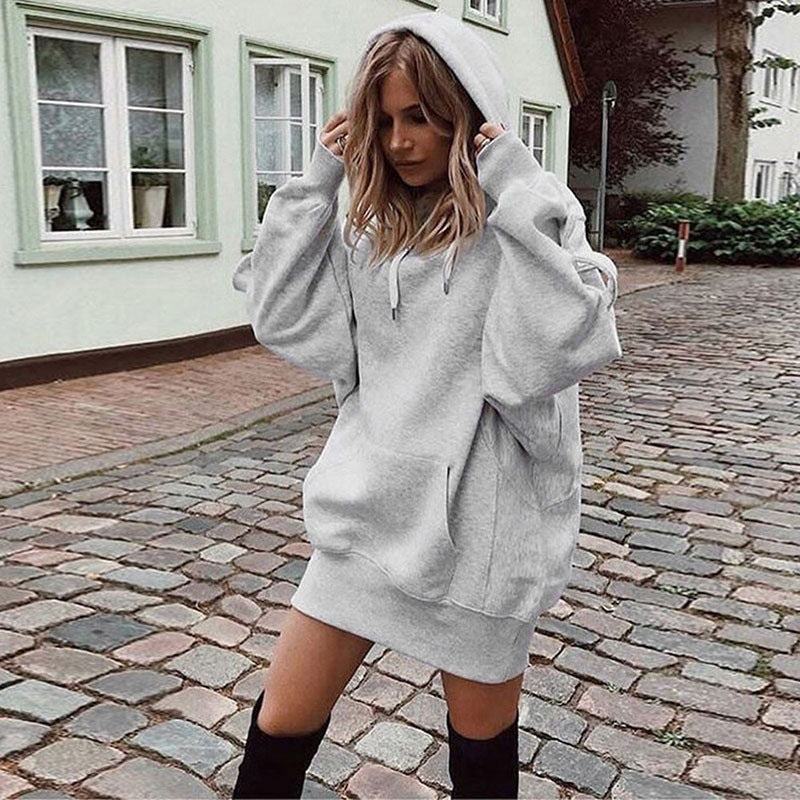 Oversized Solid Color Hoodie