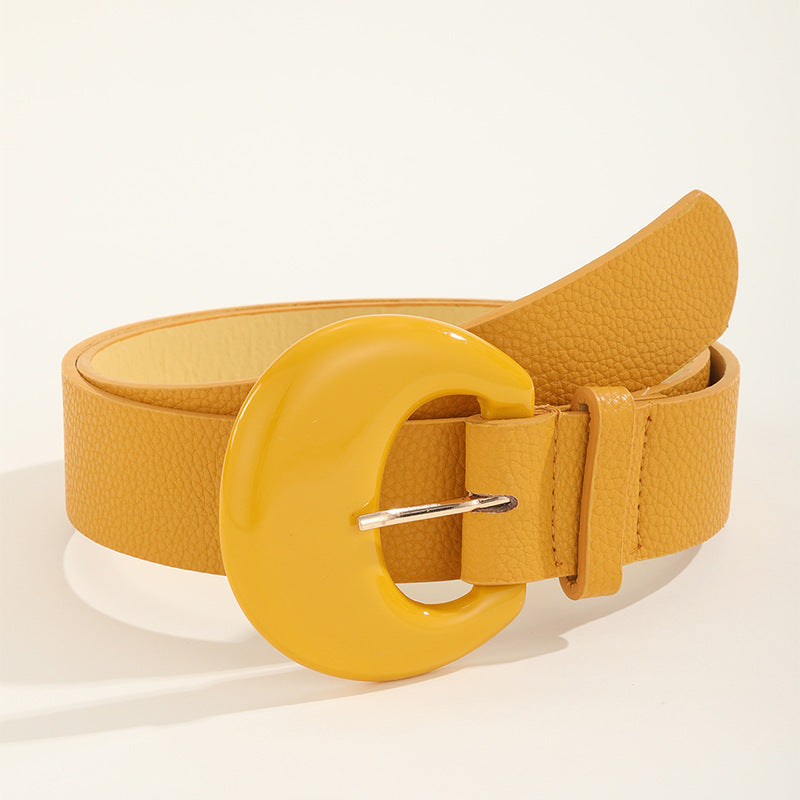 Stylish Vintage Women's Belt, yellow, black. or tan