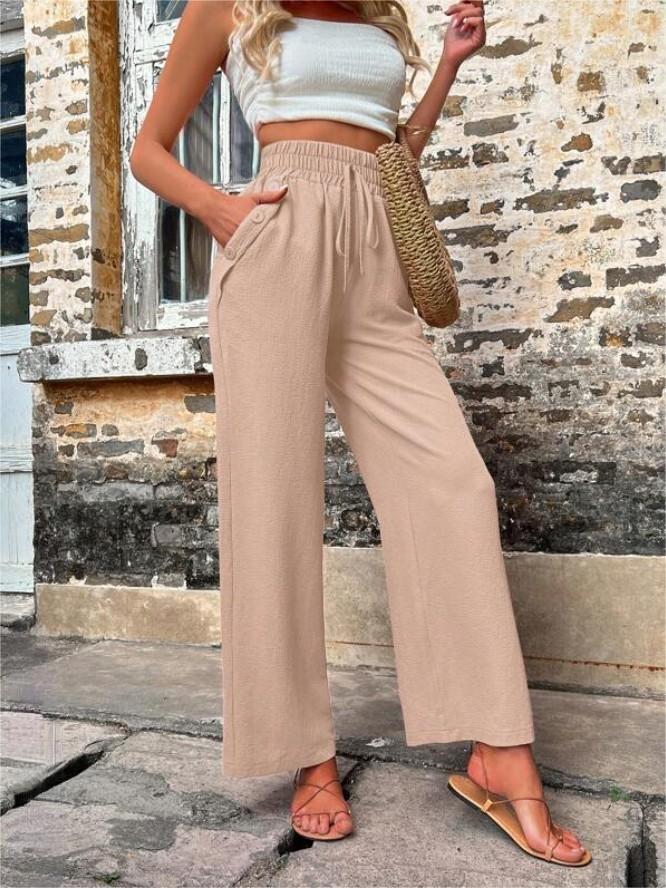 Elastic High-waisted Casual Pants, several colors