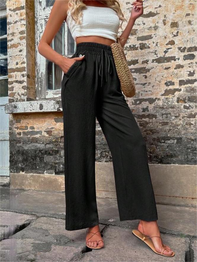 Elastic High-waisted Casual Pants, several colors