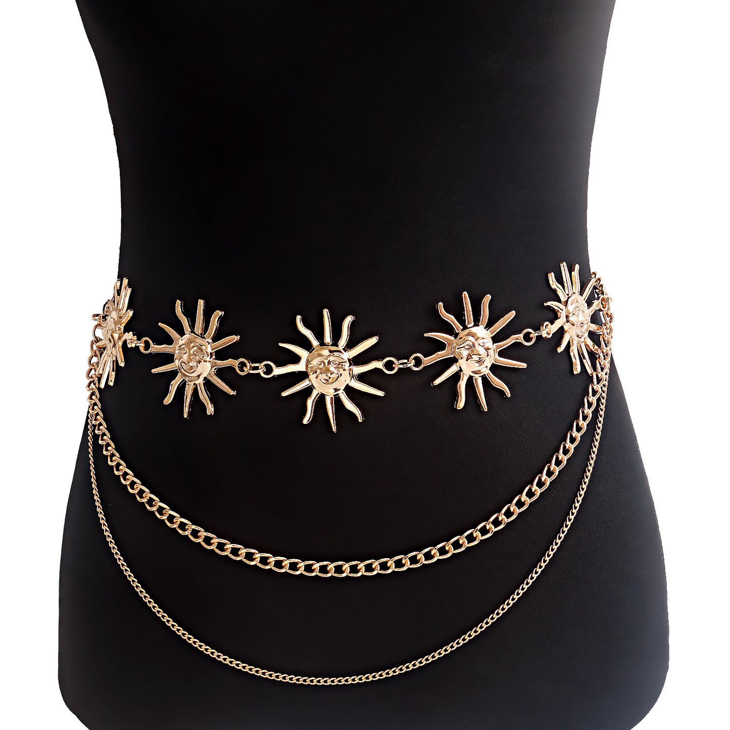 Moon Sun Metal Waist Chain Belt