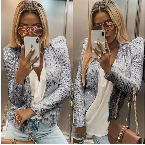 Sequin Short Casual Jacket