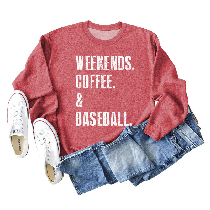 WEEKENDS COFFEE BASEBALL Long-sleeved Shirt