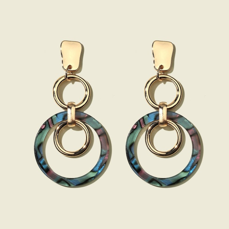 Big Circle Long Earrings