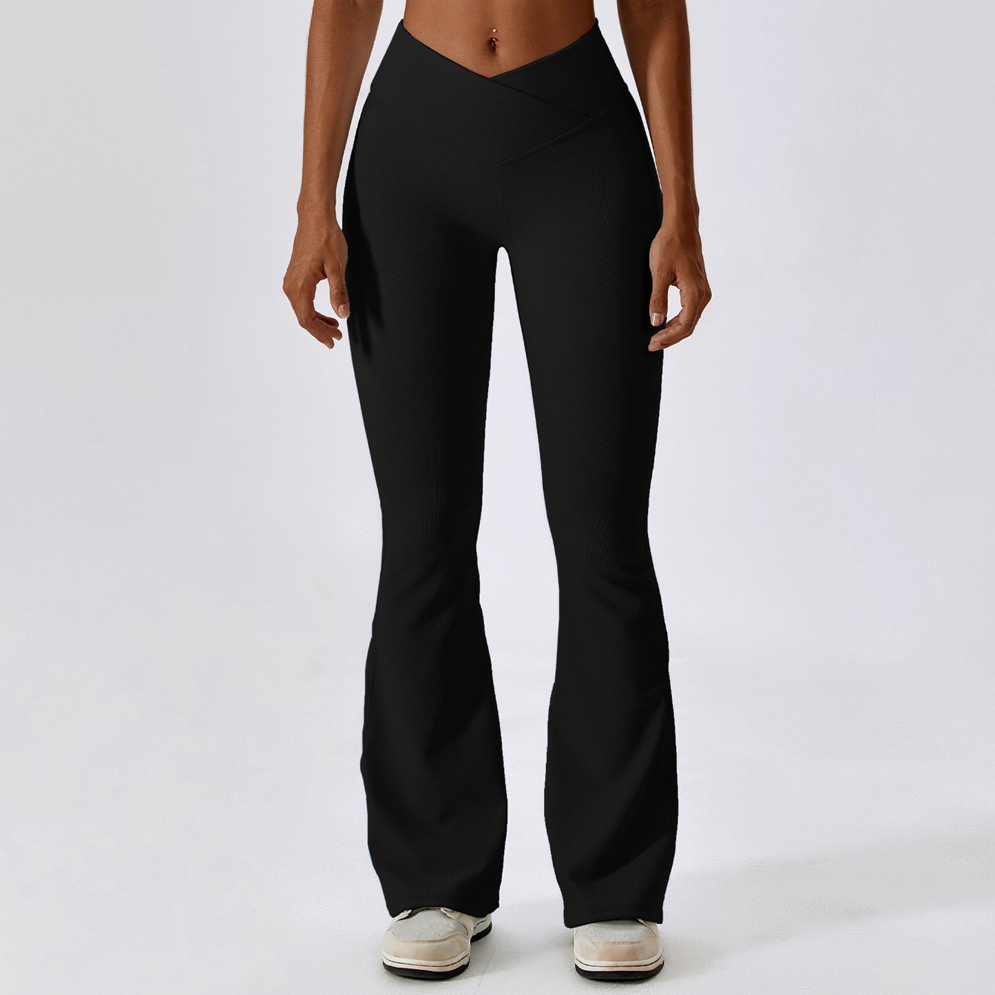 Cross High Waist Fitness Flare Pants, several colors