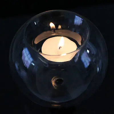 Round Hollow Glass Candle  Holder