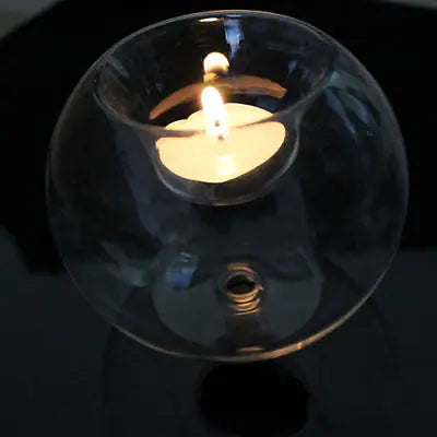 Round Hollow Glass Candle  Holder